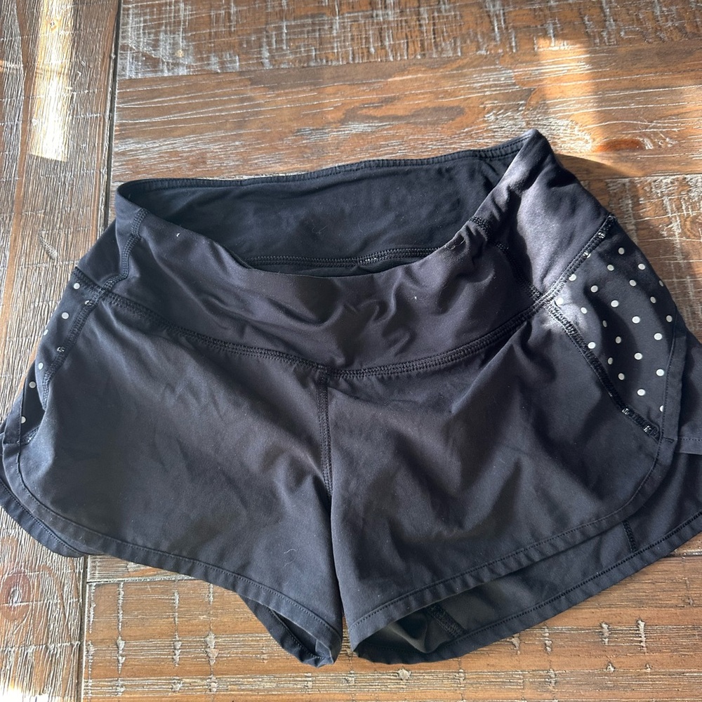 lululemon athletica Black Women's Athletic Shorts with White Accents